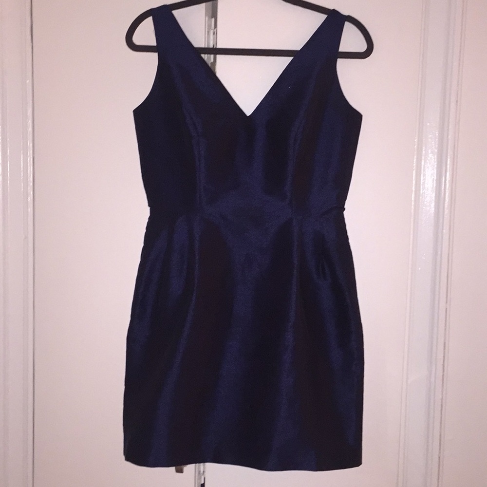 Lula Kate Navy Blue Silk Dupioni Dress